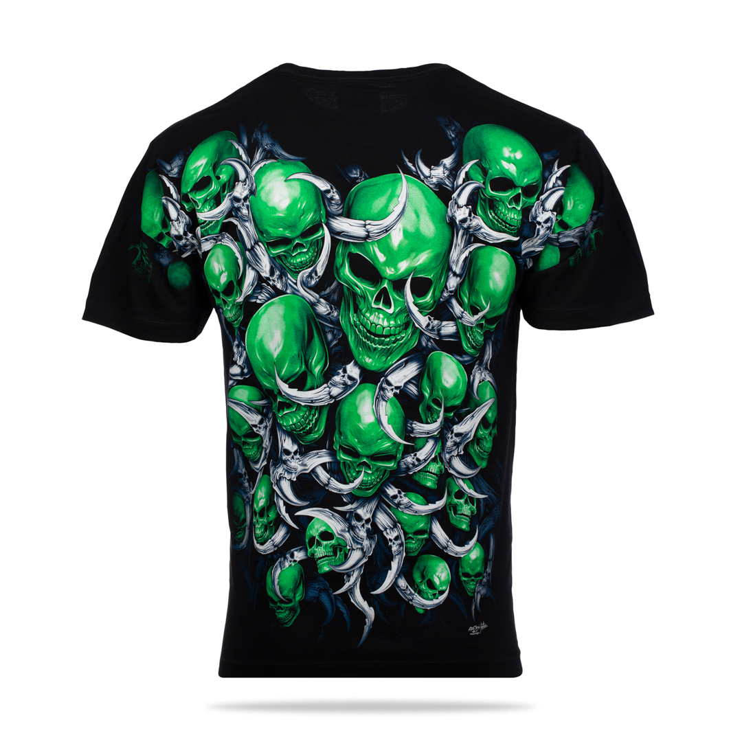 T-Shirt - grüne Totenköpfe